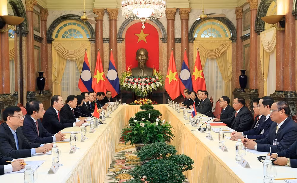 Chủ tịch nước Trần Đại Quang hội kiến Tổng Bí thư, Chủ tịch nước Lào ảnh 2