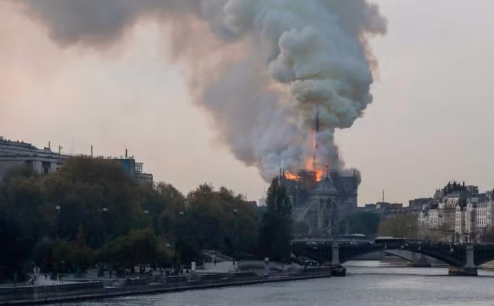 Cháy Nhà thờ Đức Bà Paris: Tổng thống Pháp Macron đến hiện trường ảnh 3