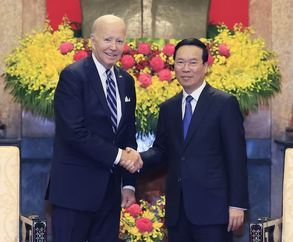 [Photo] Chủ tịch nước Võ Văn Thưởng tiếp Tổng thống Hoa Kỳ Joe Biden ảnh 1