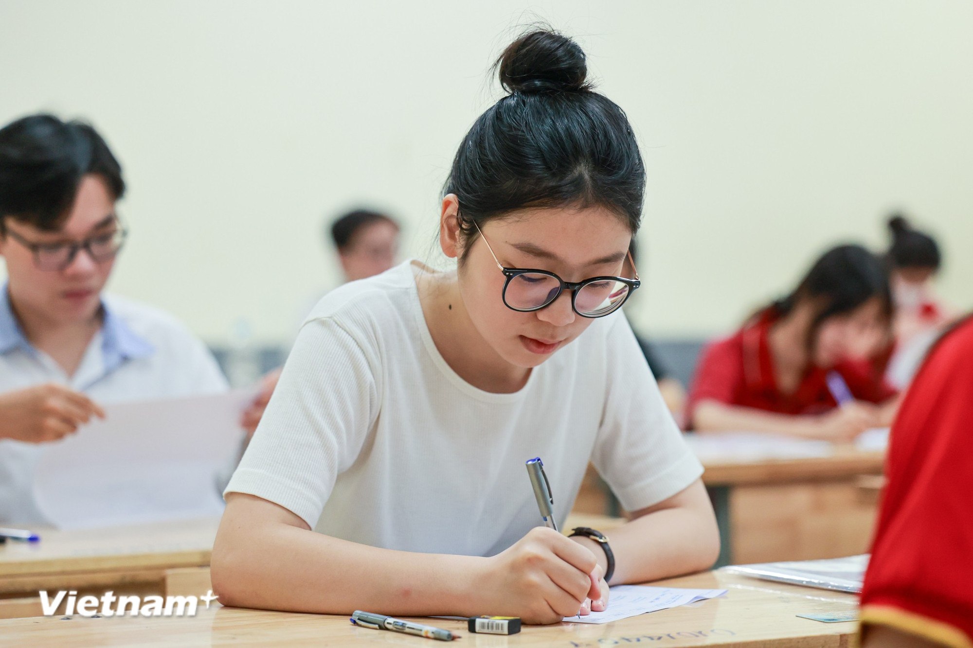 Thí sinh dự thi Tốt nghiệp trung học phổ thông 2025. (Ảnh: PV/Vietnam+)