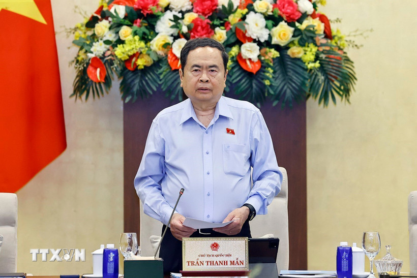 Chủ tịch Quốc hội Trần Thanh Mẫn phát biểu khai mạc. (Ảnh: Doãn Tấn/TTXVN)