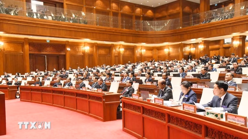 Các đại biểu tham dự Kỳ họp thứ nhất Quốc hội khóa X của Lào. (Ảnh: Xuân Tú/TTXVN)