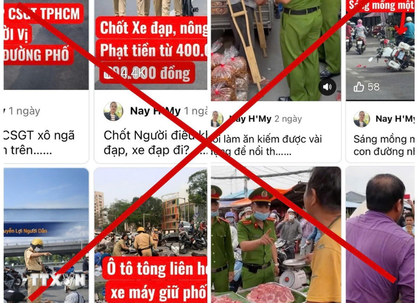 Một số hình ảnh, video được tạo bằng AI xuất hiện trên tài khoản Facebook H'My. (Ảnh: TTXVN phát)