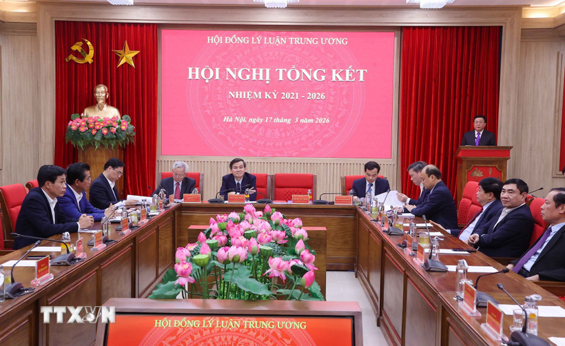 Hội đồng Lý luận Trung ương tổng kết nhiệm kỳ 2021-2026. (Ảnh: Văn Điệp/TTXVN)