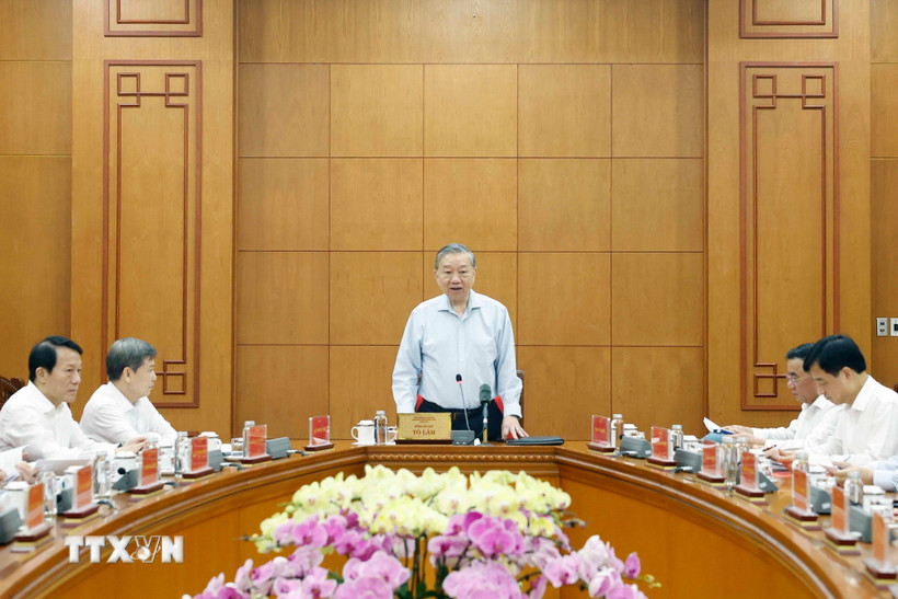 Tổng Bí thư Tô Lâm phát biểu chỉ đạo. (Ảnh: Thống Nhất/TTXVN)