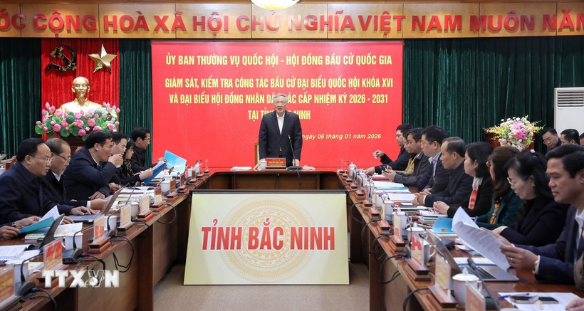 Quang cảnh buổi làm việc. (Ảnh: Danh Lam/TTXVN)