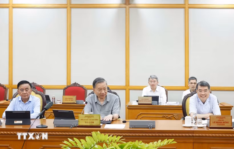 Tổng Bí thư, Chủ tịch nước Tô Lâm phát biểu chỉ đạo. (Ảnh: Thống Nhất/TTXVN)