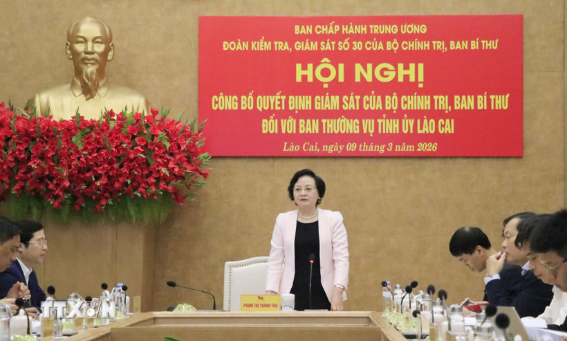 Bí thư Trung ương Đảng, Phó Thủ tướng Chính phủ Phạm Thị Thanh Trà phát biểu tại hội nghị. (Ảnh: Đinh Thùy/TTXVN)