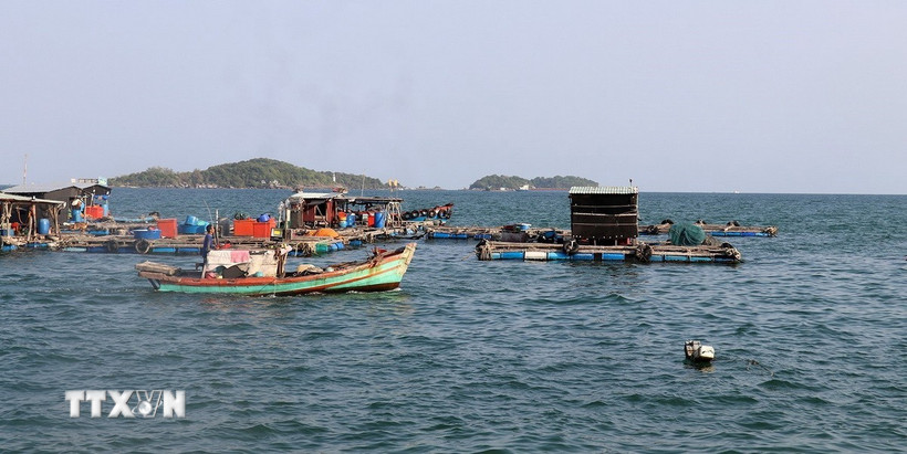 Vùng biển An Thới, nơi đầu tư dự án nâng cấp, mở rộng cảng cá An Thới. (Ảnh: Lê Huy Hải/TTXVN)