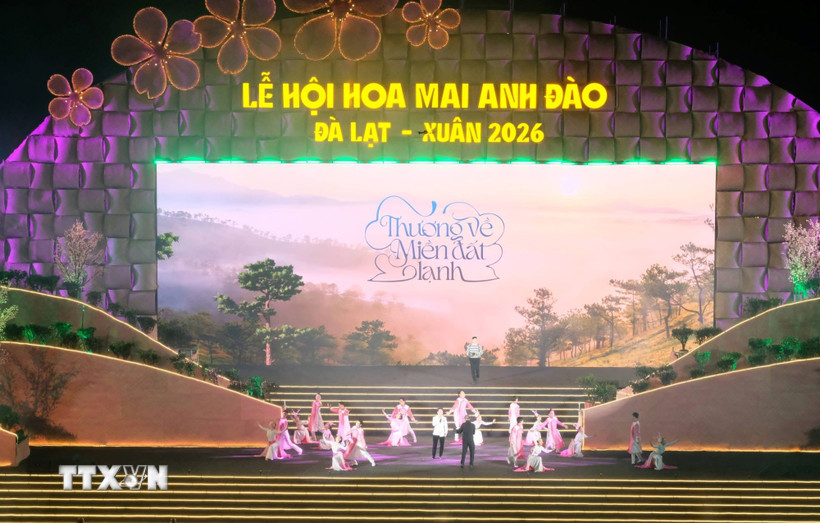 Tiết mục nghệ thuật trong chương trình. (Ảnh: Nguyễn Dũng/TTXVN)