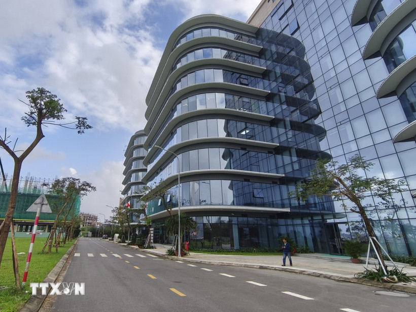 Trụ sở Cơ quan điều hành IFC Đà Nẵng được đặt trong tòa nhà Công viên phần mềm số 2 (phường Hải Châu, thành phố Đà Nẵng). (Ảnh: Quốc Dũng/TTXVN)