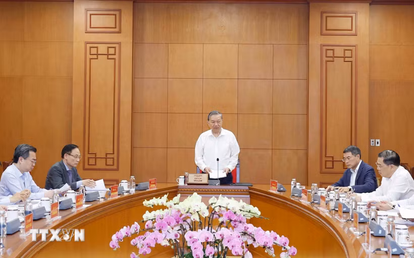Tổng Bí thư Tô Lâm phát biểu. (Ảnh: Thống Nhất/TTXVN)