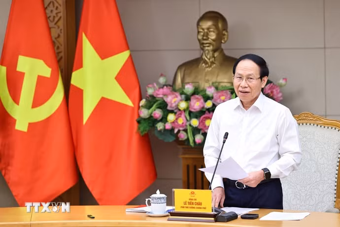 Phó Thủ tướng Lê Tiến Châu chủ trì cuộc họp. (Ảnh: Minh Đức/TTXVN) 
