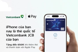 Vietcombank giới thiệu Apple Pay đến chủ thẻ quốc tế Vietcombank JCB. (Ảnh: Vietnam+)