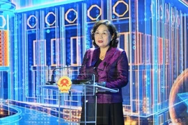 Thống đốc Ngân hàng Nhà nước Nguyễn Thị Hồng phát biểu tại sự kiện. (Ảnh: Vietnam+)