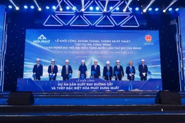 Hòa Phát khởi công Nhà máy sản xuất ray cao tốc và thép đặc biệt, sẵn sàng cung cấp vào các dự án trọng điểm. (Ảnh: Vietnam+)