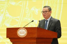 Ông Trần Minh Bình, Chủ tịch Hội đồng quản trị Ngân hàng Thương mại cổ phần Công thương Việt Nam phát biểu tại hội nghị. (Ảnh: Vietnam+)