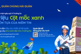 Phát động “Triệu cột mốc xanh” gây quỹ trồng cây phủ xanh đặc khu Trường Sa. (Ảnh: Vietnam+)