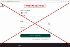 Vietcombank cảnh báo lừa đảo mạo danh tin nhắn SMS thông báo điểm thưởng. (Ảnh: Vietnam+)