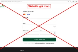 Vietcombank cảnh báo lừa đảo mạo danh tin nhắn SMS thông báo điểm thưởng. (Ảnh: Vietnam+)