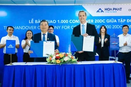 Hòa Phát bàn giao 1.000 container cho hãng tàu tốp 3 thế giới. (Ảnh: Vietnam+)