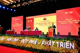 Ông Nguyễn Mạnh Hùng phát biểu khai mạc, trình bày Báo cáo phương hướng nhiệm vụ nhiệm kỳ 2025-2030. (Ảnh: Vietnam+)