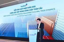 Ông Lê Duy Hải, Phó Tổng Giám đốc kiêm Giám đốc VietinBank Thành phố Hồ Chí Minh phát biểu khai mạc sự kiện. (Ảnh: Vietnam+) 