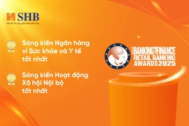 Hai giải thưởng SHB nhận được tại hạng mục Ngân hàng bán lẻ. (Ảnh: Vietnam+)
