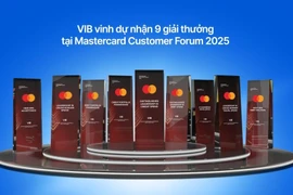 VIB nhận 9 giải thưởng từ Mastercard, khẳng định vị thế dẫn đầu thị trường thẻ. (Ảnh: Vietnam+)