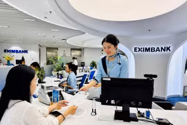 Khách hàng giao dịch tại Eximbank. (Ảnh: Vietnam+)