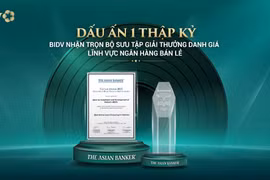 Khẳng định vị thế dẫn đầu, BIDV nhận bộ giải thưởng danh giá từ The Asian Banker. (Ảnh: Vietnam+)