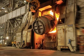Lò thổi số 2 dự án Hòa Phát Dung Quất 2 hoạt động. (Ảnh: Vietnam+)