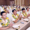 Các điển hình tiên tiến trong lực lượng Công an nhân dân tại buổi gặp mặt. (Ảnh: Phạm Kiên/TTXVN)
