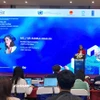 Bà Ramla Khalidi - Trưởng Đại diện Thường trú Chương trình Phát triển Liên hợp quốc (UNDP) tại Việt Nam phát biểu tại sự kiện. (Ảnh: Hùng Võ/Vietnam+)