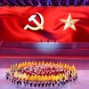 Chương trình nghệ thuật đặc biệt chào mừng thành công Đại hội XIV của Đảng. (Ảnh: TTXVN)
