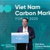 Tiến sỹ Tăng Thế Cường - Cục trưởng Cục Biến đổi khí hậu, Bộ Nông nghiệp và Môi trường phát biểu tại Diễn đàn Thị trường carbon Việt Nam năm 2025.
