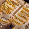 Vàng trang sức được bày bán tại một cửa hàng kinh doanh vàng. (Ảnh: Trần Việt/TTXVN)