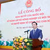 Phó Thủ tướng Chính phủ Trần Hồng Hà phát biểu tại Lễ công bố Nghị quyết của Quốc hội về việc thành lập Bộ Nông nghiệp và Môi trường. (Ảnh: CTV/Vietnam+)