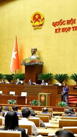 Quốc hội biểu quyết thông qua Luật Báo chí (sửa đổi). (Ảnh: Doãn Tấn/TTXVN)