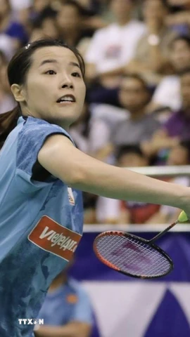 Thùy Linh vào chung kết Canada Open 2025. (Ảnh: Thanh Vũ/TTXVN)