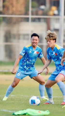 U22 Việt Nam sẵn sàng cho trận gặp U22 Lào. (Nguồn: VFF)