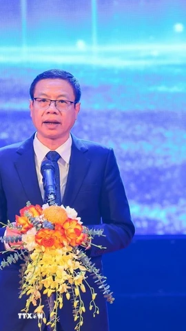 Thứ trưởng Bộ Khoa học và Công nghệ Lê Xuân Định phát biểu. (Ảnh: Hoàng Hiếu/TTXVN)