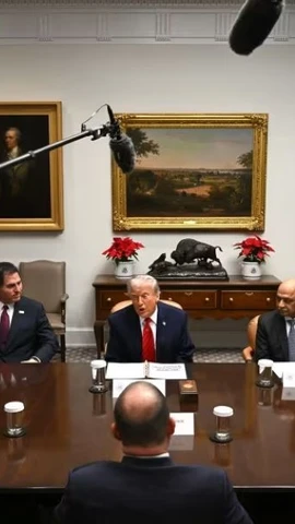 Tổng thống Mỹ họp với các lãnh đạo doanh nghiệp tại Nhà Trắng. (Nguồn: Getty Images)