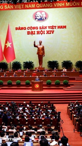 Toàn cảnh phiên khai mạc Đại hội XIV của Đảng. (Ảnh: TTXVN)