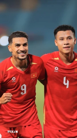 Đội tuyển Việt Nam sẵn sàng cho trận đấu với Malaysia. (Ảnh: Minh Quyết/TTXVN)