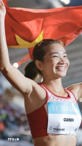Nguyễn Thị Oanh giành 3 huy chương Vàng tại SEA Games 33. (Ảnh: Minh Quyết/TTXVN)
