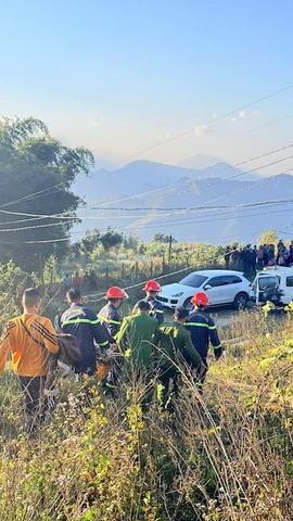 Hiện trường vụ tai nạn. (Nguồn: Báo Công an nhân dân)