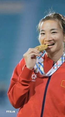 Nguyễn Thị Oanh đã có 2 huy chương Vàng tại SEA Games 33. (Ảnh: Minh Quyết/TTXVN)