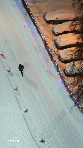 Tuyết rơi phủ kín mọi con đường. (Ảnh: Tâm Hằng/TTXVN)