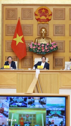 Phiên họp thứ 24 của Ban Chỉ đạo Nhà nước các công trình, dự án quan trọng quốc gia, trọng điểm ngành Giao thông Vận tải. (Ảnh: Dương Giang/TTXVN)